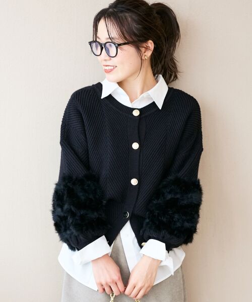 le. coeur blanc/ルクールブラン 《Oggi専属モデル 飯豊まりえさん着用》TORRAZZO DONNA別注ラビットファーニット ブラック 38