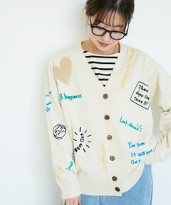 le.coeur blanc / ルクールブラン カーディガン・ボレロ | 《手洗い可能》TORRAZZO DONNA エンブロイダリーニットカーデ