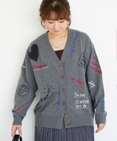 le.coeur blanc / ルクールブラン カーディガン・ボレロ | 《手洗い可能》TORRAZZO DONNA エンブロイダリーニットカーデ