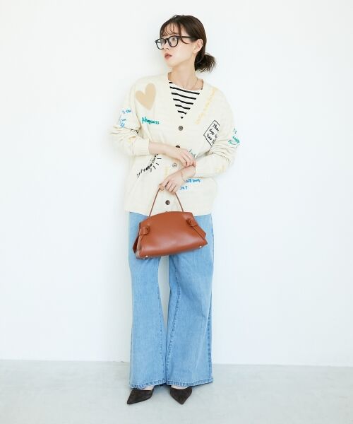 le.coeur blanc / ルクールブラン カーディガン・ボレロ | 《手洗い可能》TORRAZZO DONNA エンブロイダリーニットカーデ | 詳細1