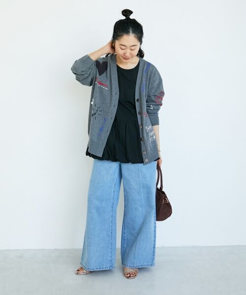 le.coeur blanc / ルクールブラン カーディガン・ボレロ | 《手洗い可能》TORRAZZO DONNA エンブロイダリーニットカーデ | 詳細28