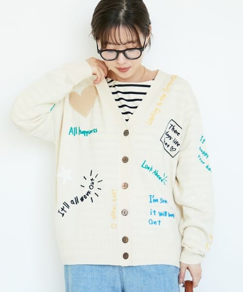 le.coeur blanc / ルクールブラン カーディガン・ボレロ | 《手洗い可能》TORRAZZO DONNA エンブロイダリーニットカーデ | 詳細4