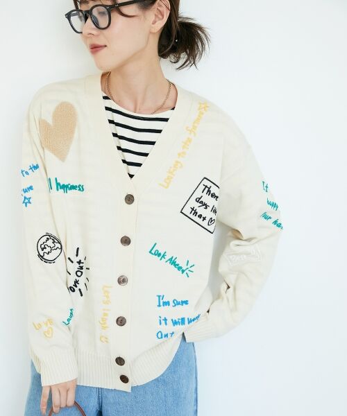 le.coeur blanc / ルクールブラン カーディガン・ボレロ | 《手洗い可能》TORRAZZO DONNA エンブロイダリーニットカーデ | 詳細7