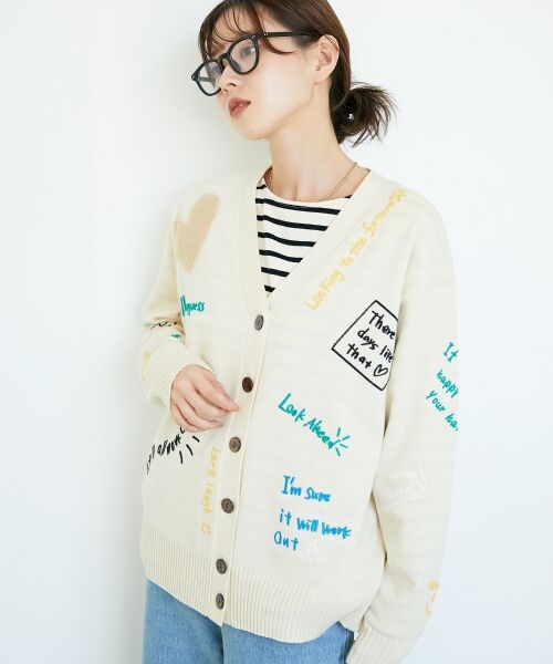 le.coeur blanc / ルクールブラン カーディガン・ボレロ | 《手洗い可能》TORRAZZO DONNA エンブロイダリーニットカーデ | 詳細8