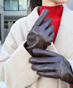 le.coeur blanc / ルクールブラン 手袋 | ギャザーフェイクレザーグローブ