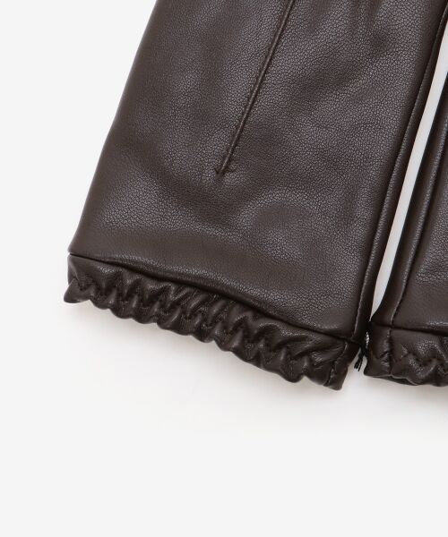 le.coeur blanc / ルクールブラン 手袋 | ギャザーフェイクレザーグローブ | 詳細4