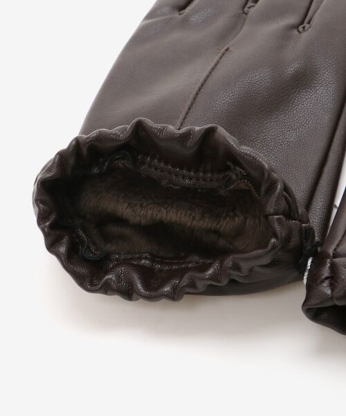 le.coeur blanc / ルクールブラン 手袋 | ギャザーフェイクレザーグローブ | 詳細5