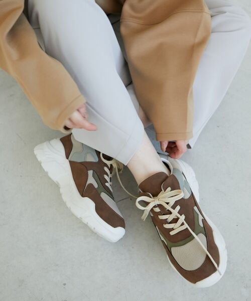 le.coeur blanc / ルクールブラン スニーカー | 《WEB限定アイテム》クッションソールボリュームスニーカー(ブラウン柄)