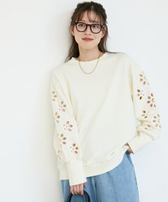 le.coeur blanc / ルクールブラン スウェット | 《WEB限定アイテム》カットワーク刺繍スウェット