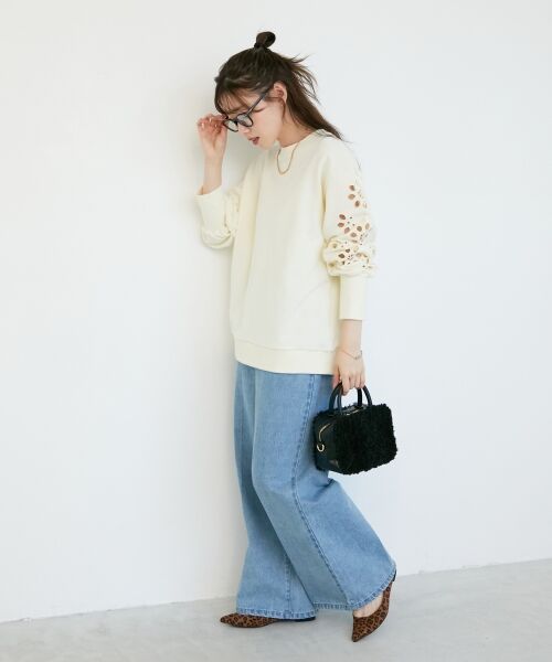 le.coeur blanc / ルクールブラン スウェット | 《WEB限定アイテム》カットワーク刺繍スウェット | 詳細10