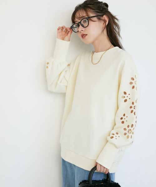 le.coeur blanc / ルクールブラン スウェット | 《WEB限定アイテム》カットワーク刺繍スウェット | 詳細5
