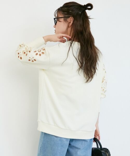 le.coeur blanc / ルクールブラン スウェット | 《WEB限定アイテム》カットワーク刺繍スウェット | 詳細6