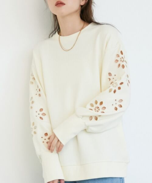le.coeur blanc / ルクールブラン スウェット | 《WEB限定アイテム》カットワーク刺繍スウェット | 詳細7