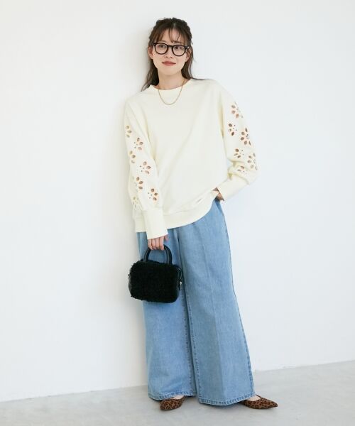 le.coeur blanc / ルクールブラン スウェット | 《WEB限定アイテム》カットワーク刺繍スウェット | 詳細8