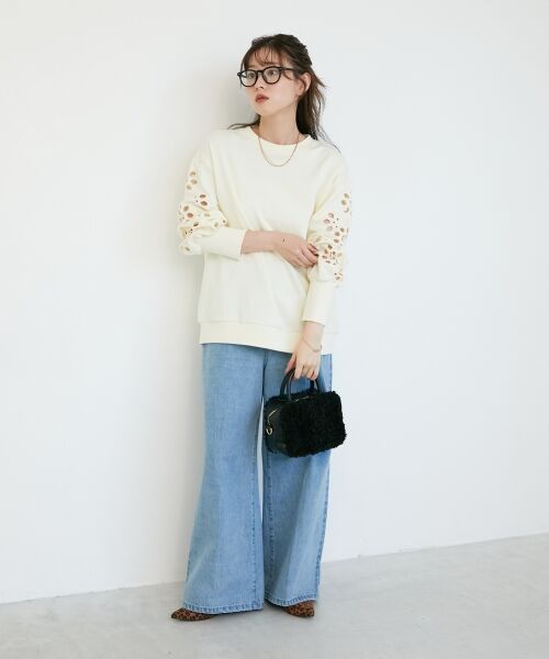 le.coeur blanc / ルクールブラン スウェット | 《WEB限定アイテム》カットワーク刺繍スウェット | 詳細9