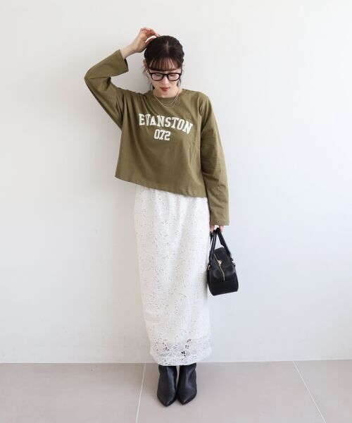 le.coeur blanc / ルクールブラン Tシャツ | 《WEB限定アイテム》カレッジロゴオーバーロンT | 詳細10