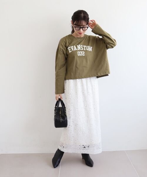 le.coeur blanc / ルクールブラン Tシャツ | 《WEB限定アイテム》カレッジロゴオーバーロンT | 詳細11