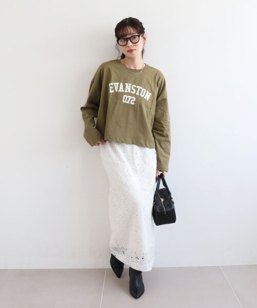 le.coeur blanc / ルクールブラン Tシャツ | 《WEB限定アイテム》カレッジロゴオーバーロンT | 詳細9