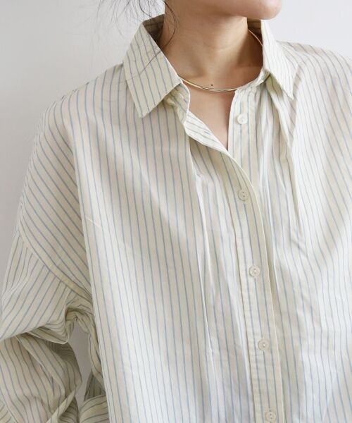 le.coeur blanc / ルクールブラン シャツ・ブラウス | 《WEB限定アイテム》バックギャザーストライプオーバーシャツ | 詳細19