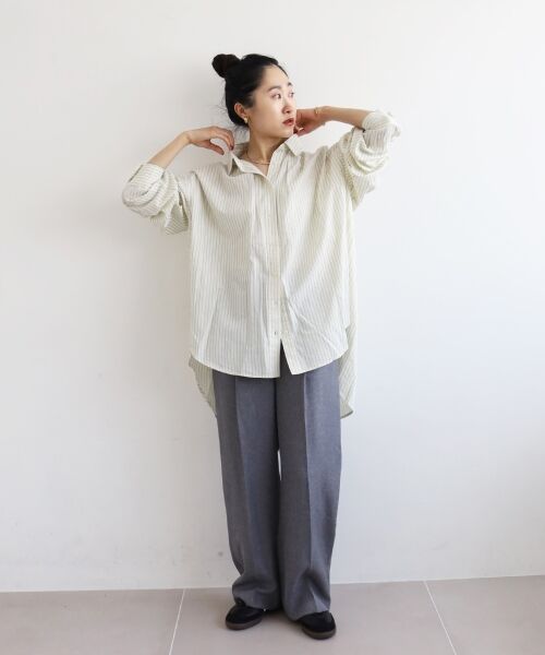 le.coeur blanc / ルクールブラン シャツ・ブラウス | 《WEB限定アイテム》バックギャザーストライプオーバーシャツ | 詳細22