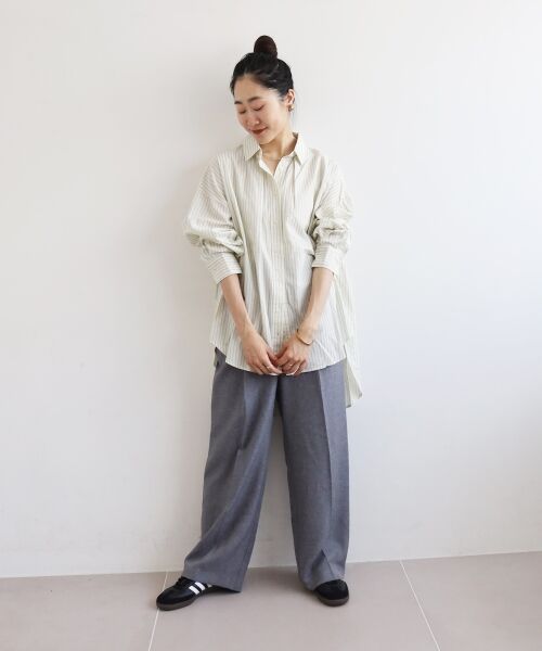 le.coeur blanc / ルクールブラン シャツ・ブラウス | 《WEB限定アイテム》バックギャザーストライプオーバーシャツ | 詳細23