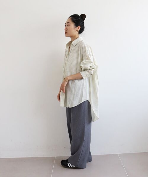 le.coeur blanc / ルクールブラン シャツ・ブラウス | 《WEB限定アイテム》バックギャザーストライプオーバーシャツ | 詳細24