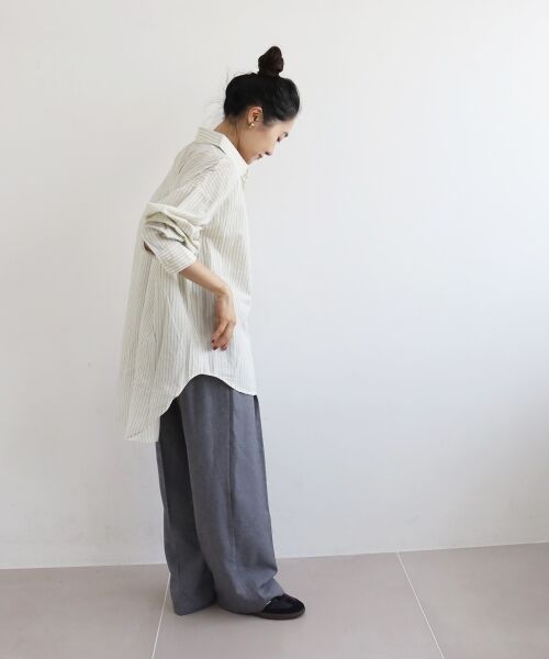 le.coeur blanc / ルクールブラン シャツ・ブラウス | 《WEB限定アイテム》バックギャザーストライプオーバーシャツ | 詳細25