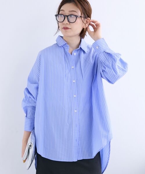 le.coeur blanc / ルクールブラン シャツ・ブラウス | 《WEB限定アイテム》バックギャザーストライプオーバーシャツ | 詳細28