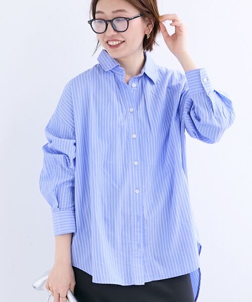 le.coeur blanc / ルクールブラン シャツ・ブラウス | 《WEB限定アイテム》バックギャザーストライプオーバーシャツ | 詳細29