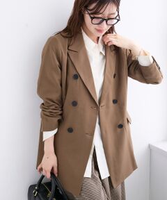 【新品】ルクールブラン＊ウールブレンドテーラードカラーショートコート ネイビー 新品】ルクールブラン＊ウールブレンドテーラードカラーショート