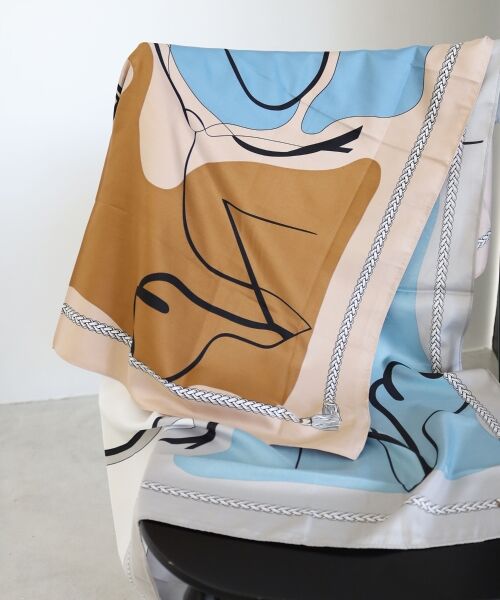 le.coeur blanc / ルクールブラン バンダナ・スカーフ | ニュアンスプリントビッグスカーフ | 詳細3