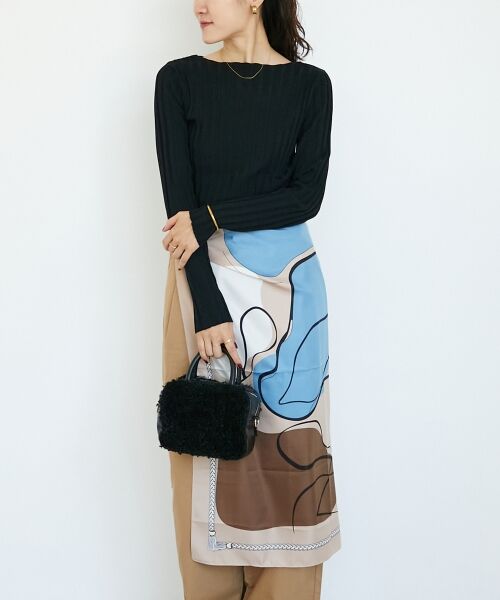 le.coeur blanc / ルクールブラン バンダナ・スカーフ | ニュアンスプリントビッグスカーフ | 詳細5