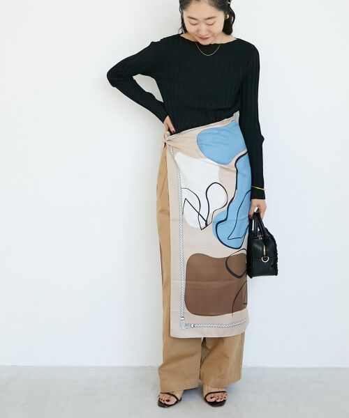 le.coeur blanc / ルクールブラン バンダナ・スカーフ | ニュアンスプリントビッグスカーフ | 詳細6