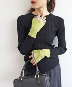 le.coeur blanc / ルクールブラン ニット・セーター | 《WEB限定アイテム》レイヤードカフス配色リブニット