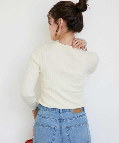 le.coeur blanc / ルクールブラン ニット・セーター | 《WEB限定アイテム》レイヤードカフス配色リブニット | 詳細10