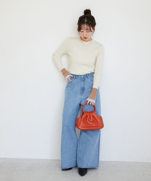 le.coeur blanc / ルクールブラン ニット・セーター | 《WEB限定アイテム》レイヤードカフス配色リブニット | 詳細11