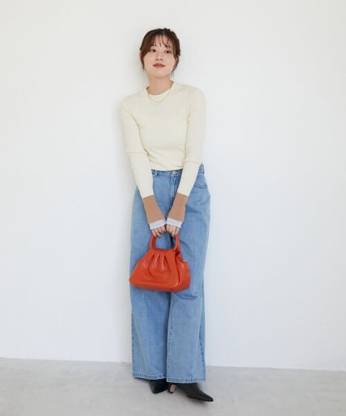 le.coeur blanc / ルクールブラン ニット・セーター | 《WEB限定アイテム》レイヤードカフス配色リブニット | 詳細12