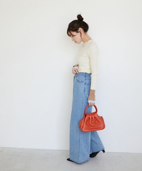 le.coeur blanc / ルクールブラン ニット・セーター | 《WEB限定アイテム》レイヤードカフス配色リブニット | 詳細13