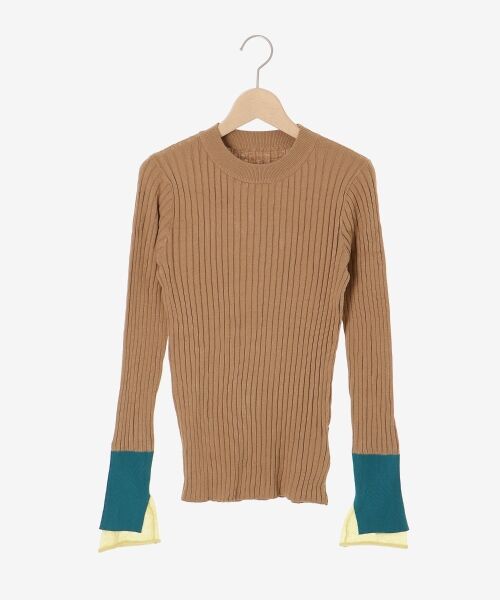 le.coeur blanc / ルクールブラン ニット・セーター | 《WEB限定アイテム》レイヤードカフス配色リブニット | 詳細15