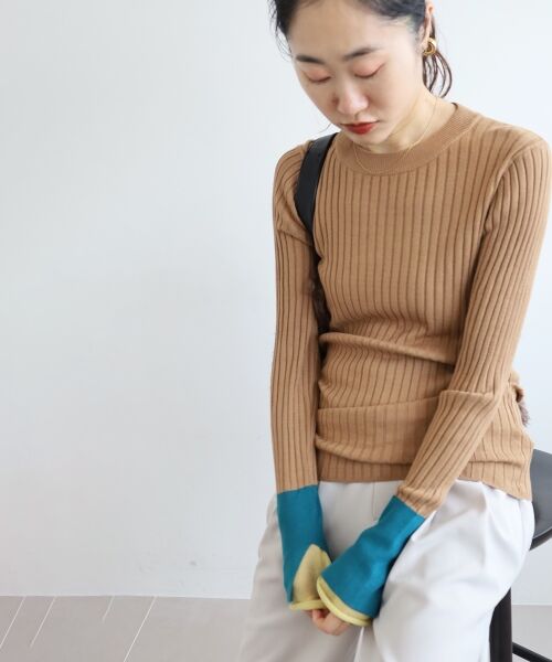 le.coeur blanc / ルクールブラン ニット・セーター | 《WEB限定アイテム》レイヤードカフス配色リブニット | 詳細17