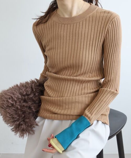 le.coeur blanc / ルクールブラン ニット・セーター | 《WEB限定アイテム》レイヤードカフス配色リブニット | 詳細19