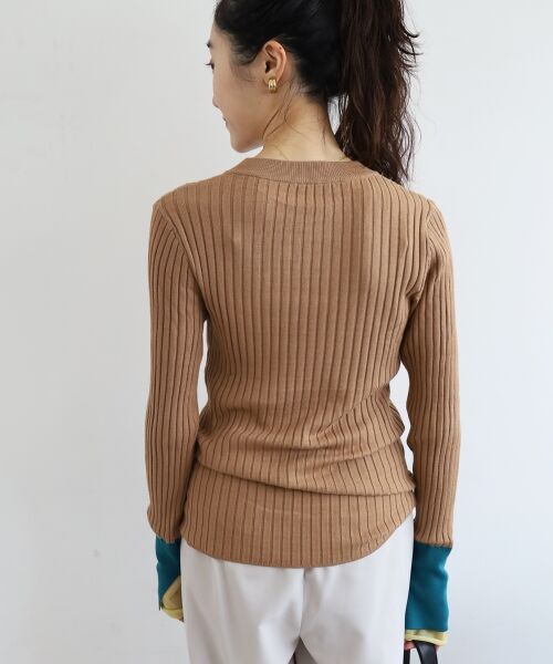 le.coeur blanc / ルクールブラン ニット・セーター | 《WEB限定アイテム》レイヤードカフス配色リブニット | 詳細22