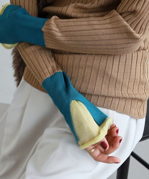 le.coeur blanc / ルクールブラン ニット・セーター | 《WEB限定アイテム》レイヤードカフス配色リブニット | 詳細23