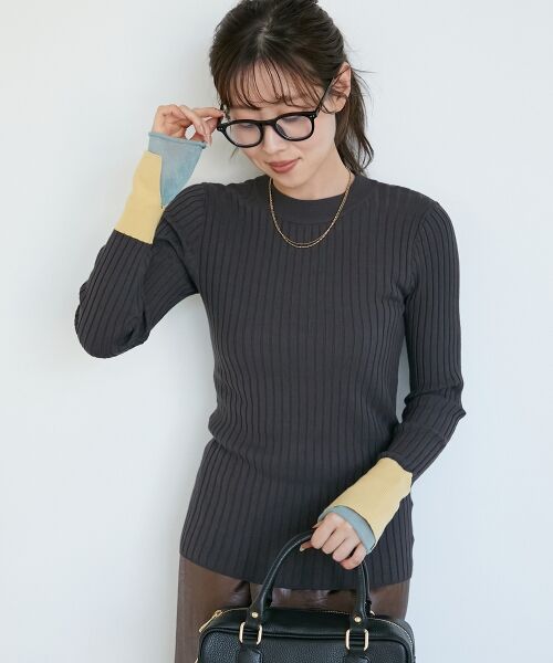 le.coeur blanc / ルクールブラン ニット・セーター | 《WEB限定アイテム》レイヤードカフス配色リブニット | 詳細29