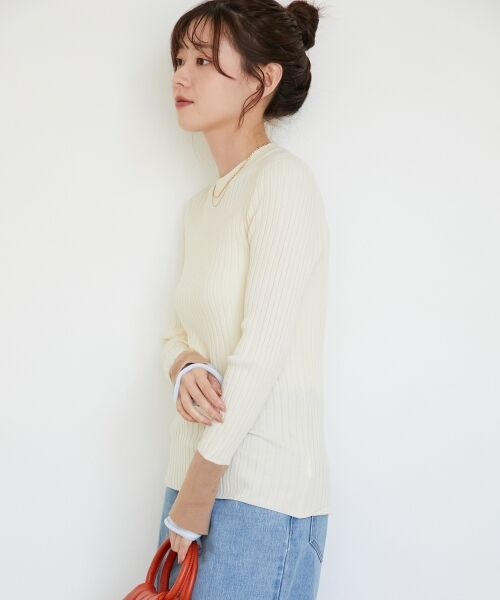 le.coeur blanc / ルクールブラン ニット・セーター | 《WEB限定アイテム》レイヤードカフス配色リブニット | 詳細9
