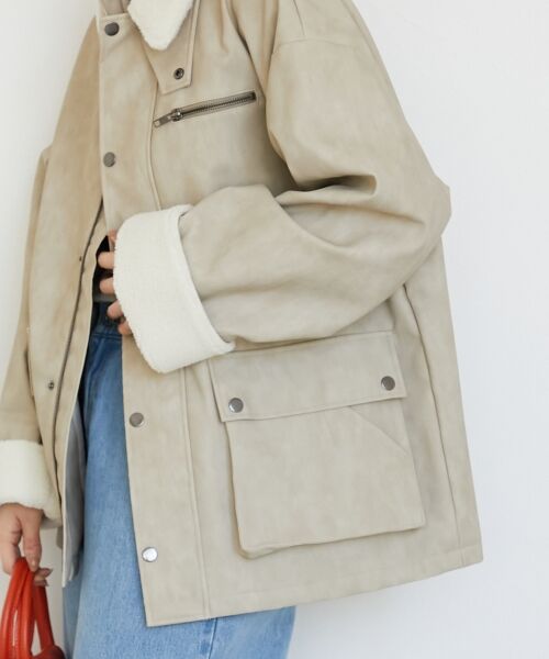 le.coeur blanc / ルクールブラン ブルゾン | 《WEB限定アイテム》ヴィンテージライクボアカラーブルゾン | 詳細10