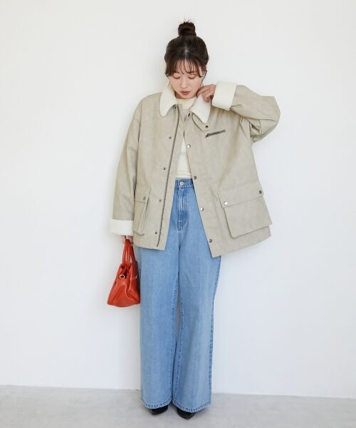 le.coeur blanc / ルクールブラン ブルゾン | 《WEB限定アイテム》ヴィンテージライクボアカラーブルゾン | 詳細14