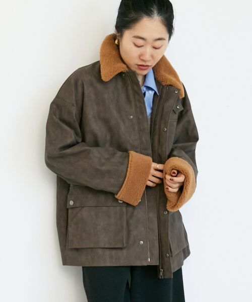 le.coeur blanc / ルクールブラン ブルゾン | 《WEB限定アイテム》ヴィンテージライクボアカラーブルゾン | 詳細18