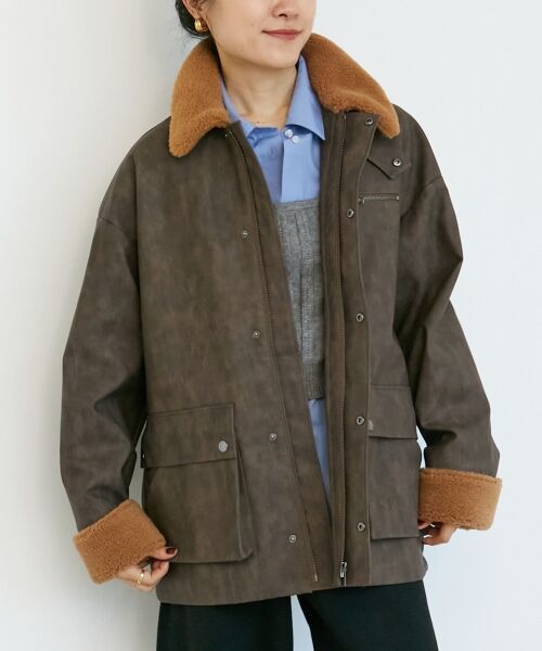 le.coeur blanc / ルクールブラン ブルゾン | 《WEB限定アイテム》ヴィンテージライクボアカラーブルゾン | 詳細19