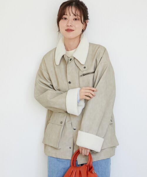 le.coeur blanc / ルクールブラン ブルゾン | 《WEB限定アイテム》ヴィンテージライクボアカラーブルゾン | 詳細2